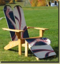 Snowboard Chair with matching footstool
